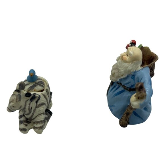 Noahs Ark Tiny Ceramic Tea Set With Animal Cups Creamer Sugar Scene Plate - Picture 14 of 16